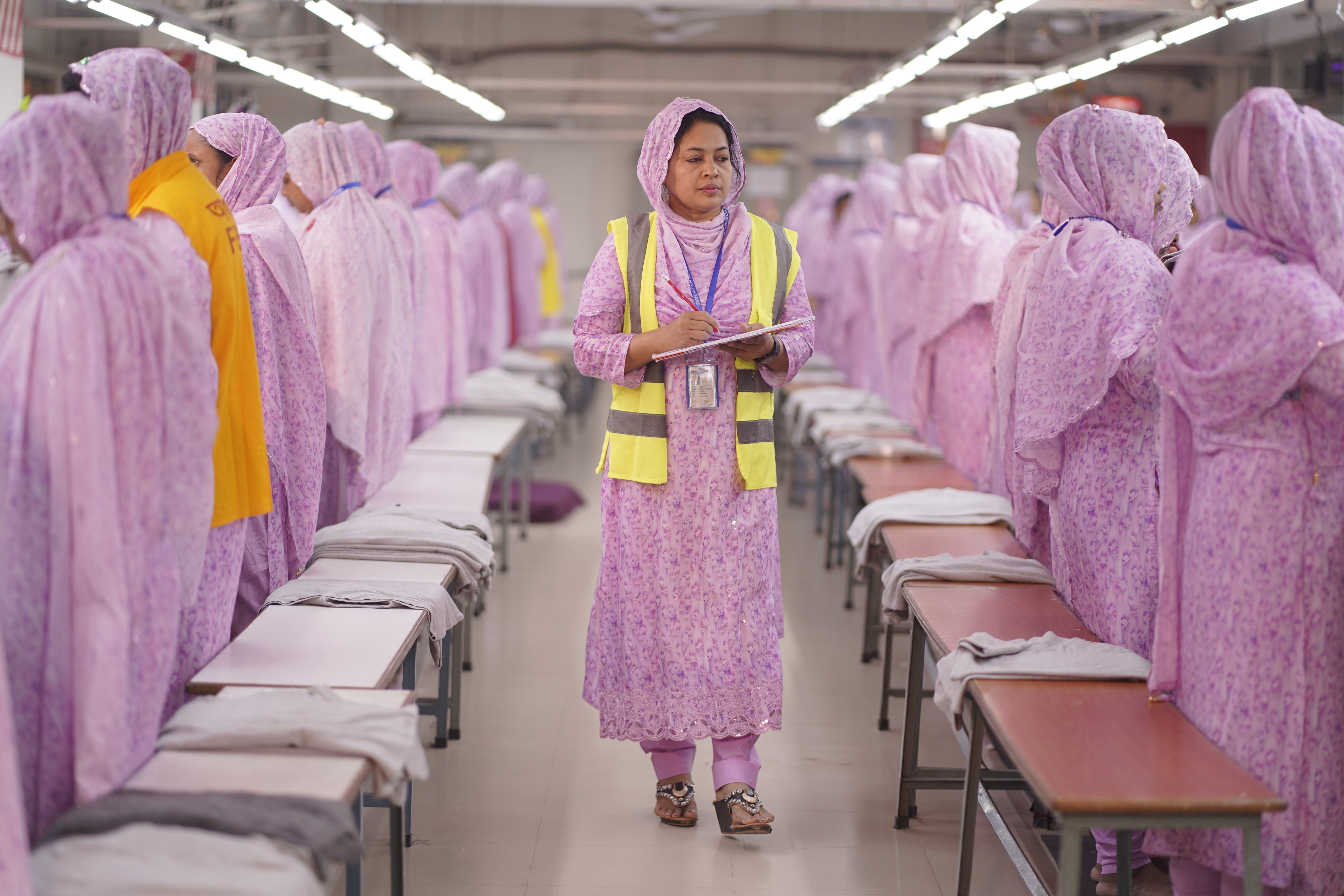 Workers shaking hands